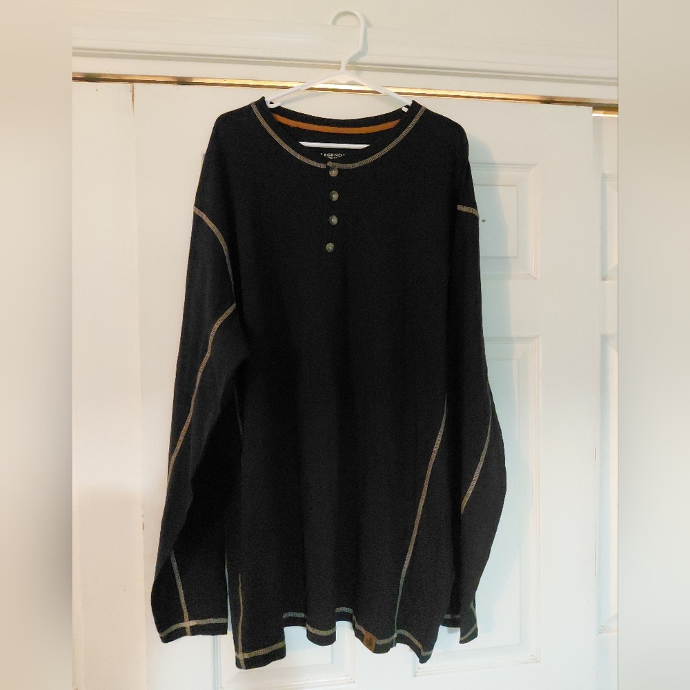 Legendary Whitetails Black and Tan Henley Shirt